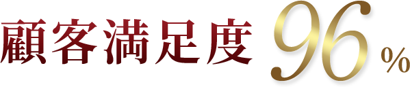 顧客満足度96%